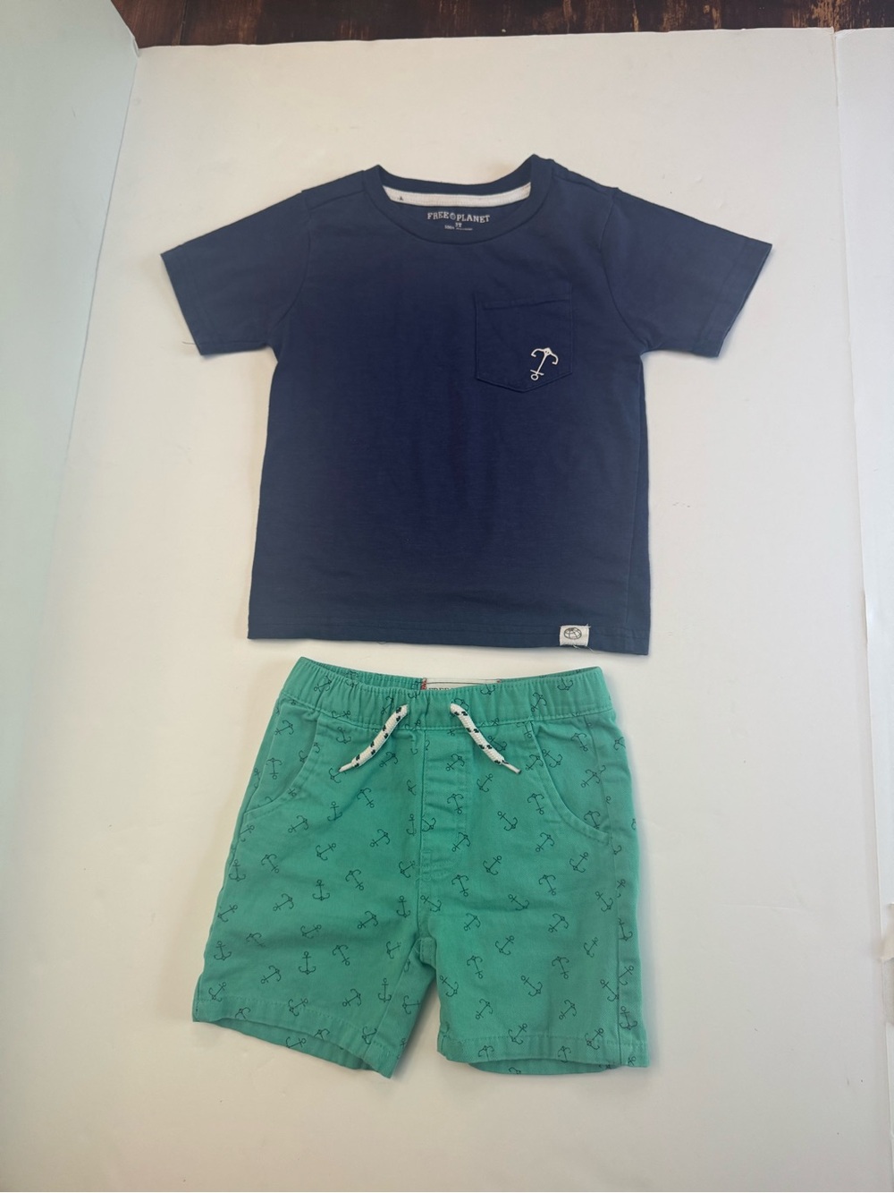 Free Planet Boys 2 Piece Nautical Anchor Outfit Set Size 3T Summer